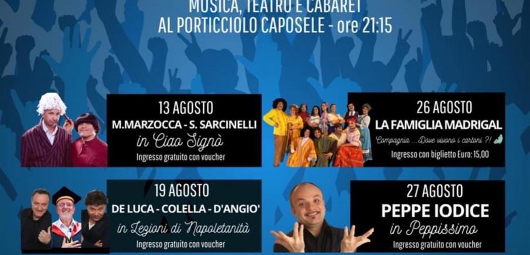 Sabato 19 agosto all'Arena Cicerone lo spettacolo di cabaret 